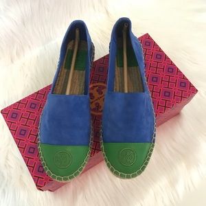 Authentic TORY BURCH Color-Block Suede Espadrilles